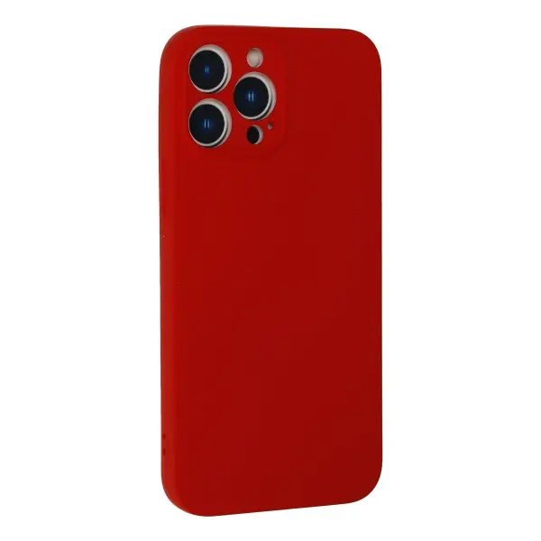 Apple iPhone 13 Pro Max Kılıf Nano içi Kadife Silikon - Kırmızı