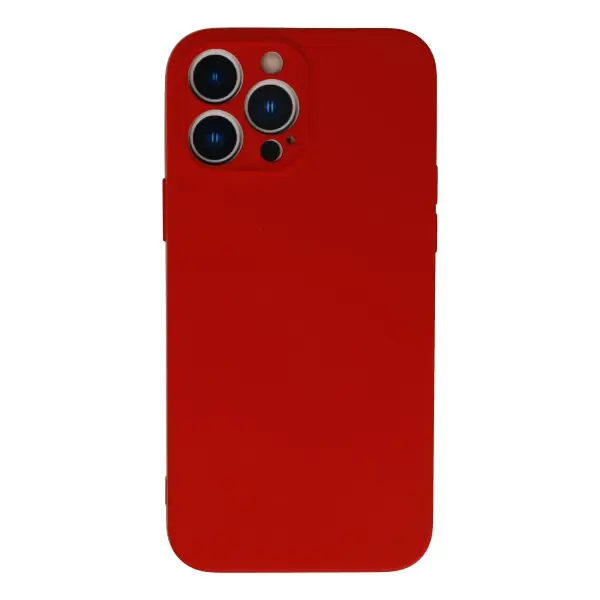 Apple iPhone 13 Pro Max Kılıf Nano içi Kadife Silikon - Kırmızı