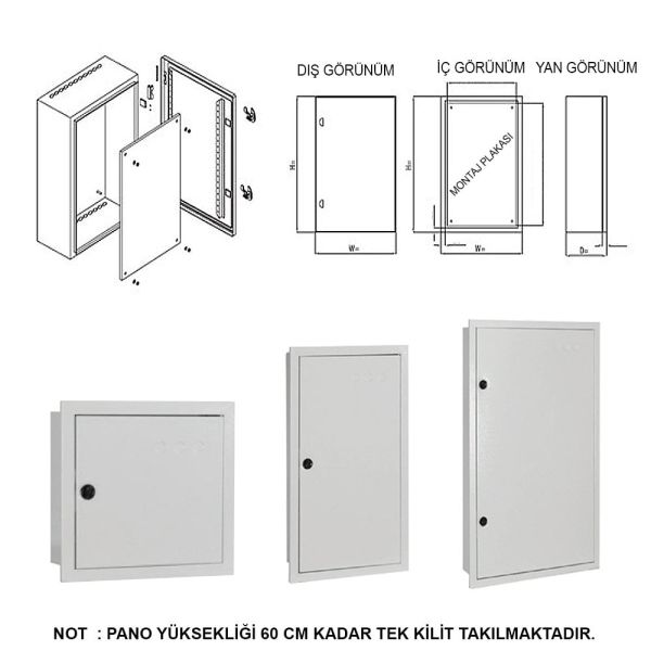 Seba 85*140*40 Taban Saclı Pano Sıva Altı (0,8 mm) DKP Sac