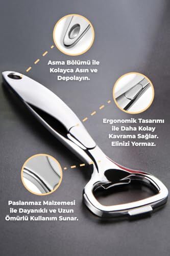 Dikey Şişe Açacağı, Metalik