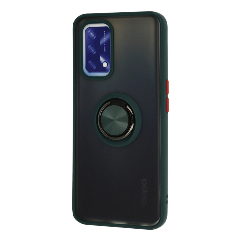 Oppo A74 4g Kılıf Montreal Yüzüklü Silikon Kapak - Yeşil