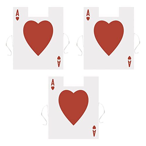Kırmızı/Beyaz Casino Parti Malzemeleri ve Kostüm Aksesuarları, 3 Parça Plastik Kart Takım Yelekler