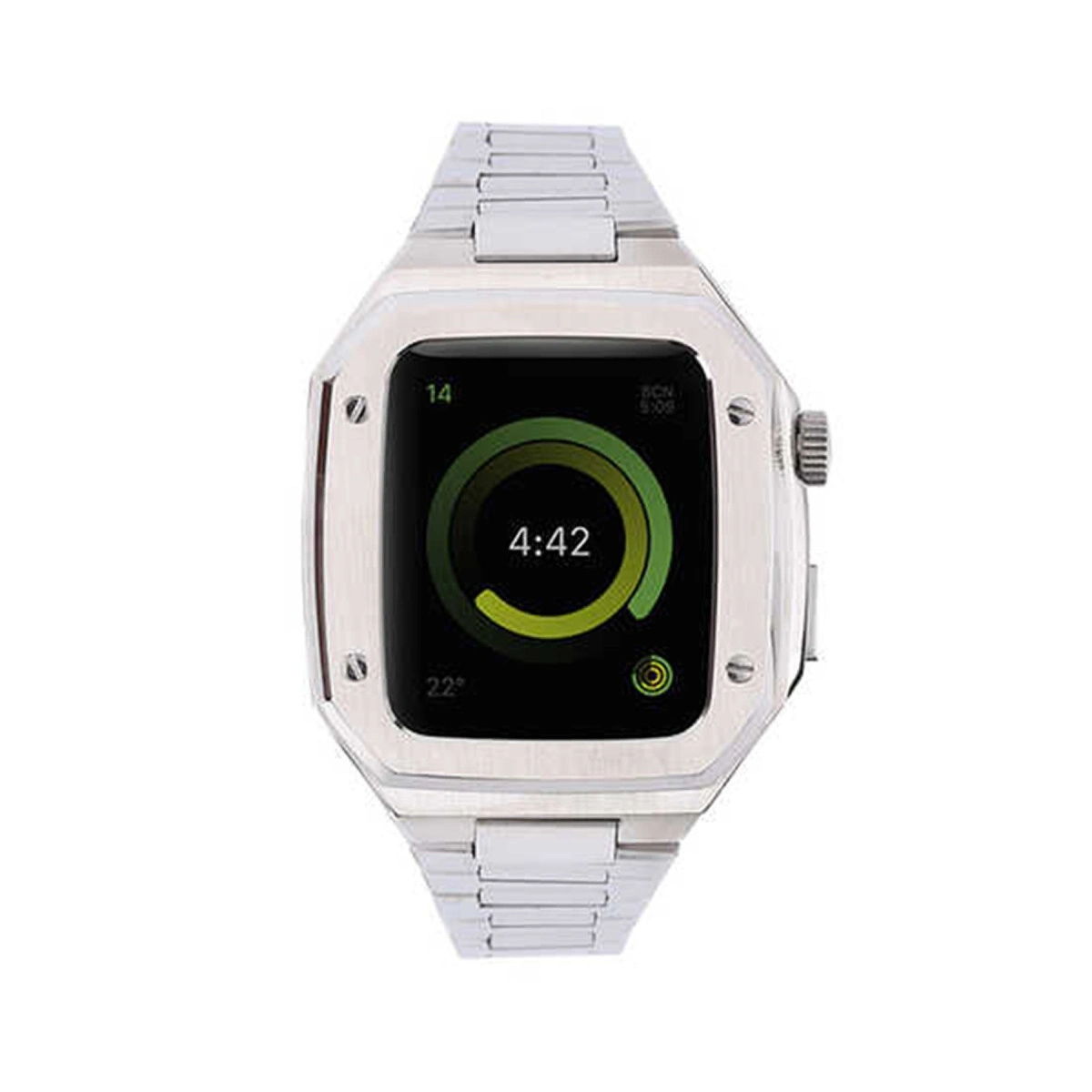 Apple Watch 44mm Metal Petek Kasalı Kordon - Gümüş