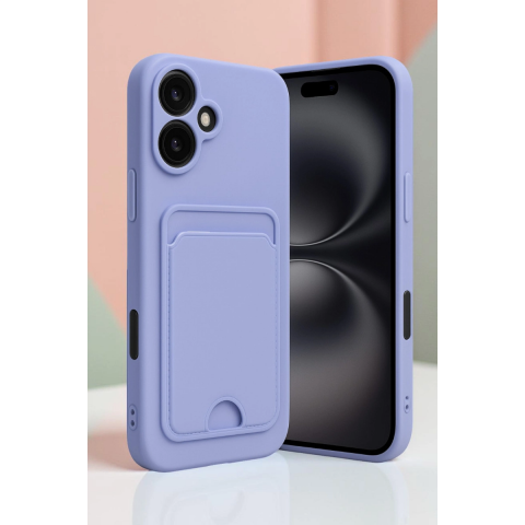 Apple İphone 16 Kılıf Kelvin Kartvizitli Silikon - Koyu Yeşil