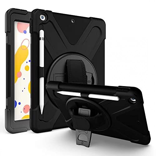 Apple iPad 8. Nesil 10.2 ile Uyumlu Defender Askılı Zırhlı Tank Kılıf A2270 A2428 A2429 A2430 Siyah