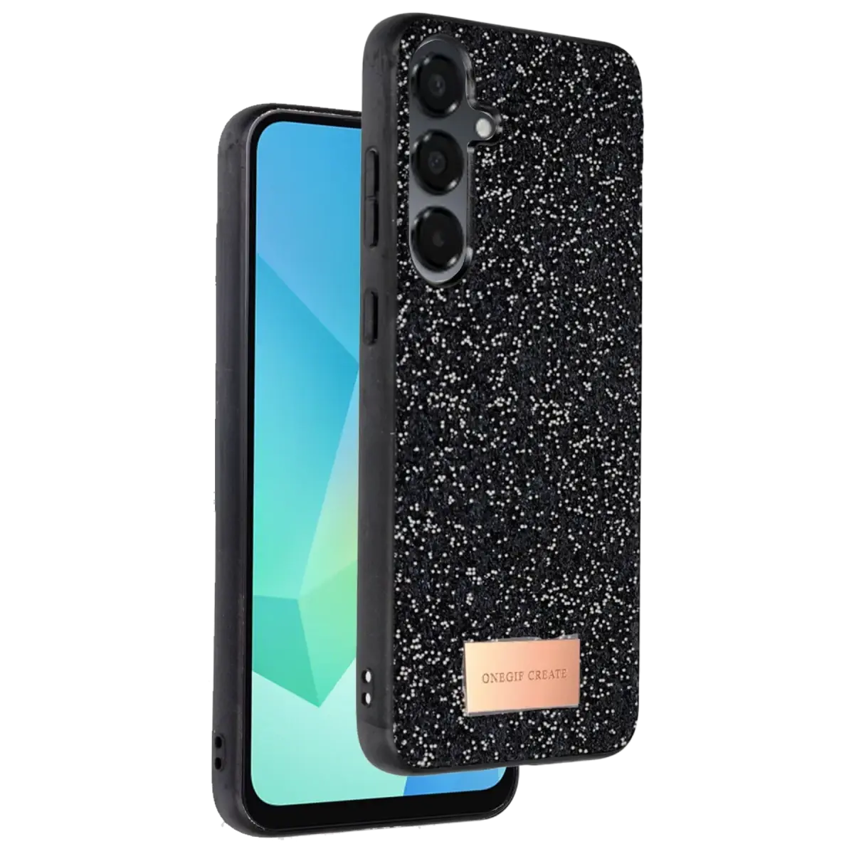 Onegif Samsung Galaxy A26 Bright Simli Kapak - Siyah