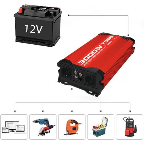 KBN3000 12V/220V 3000 W Tam Sinüs Dönüştürücü İnvertör