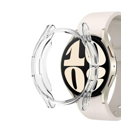 Kılıf; Samsung Galaxy Watch 6 Classic 47 mm için 360 Full Round Soft Silicone Şeffaf [Galaxy Watch 6 Classic 47 mm ile Uyumlu Kılıf, Şeffaf]