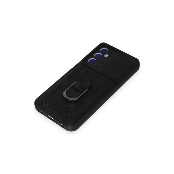Samsung Galaxy M34 5G Kılıf Pars Lens Yüzüklü Silikon - Siyah