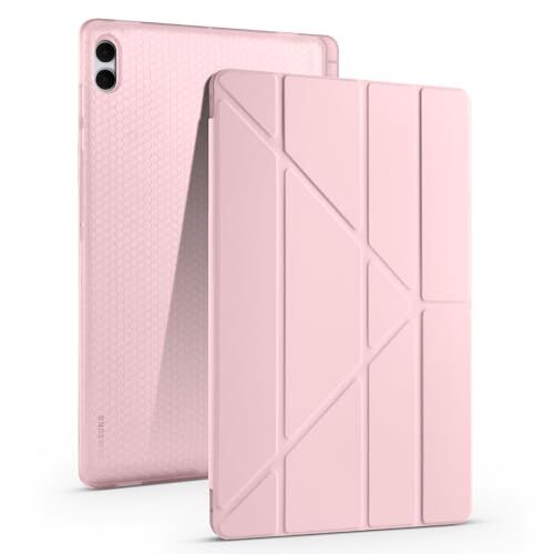 Galaxy ile Uyumlu Tab S11 Ultra Kılıf, Tri Folding, Kalem Bölmeli, Standlı Rose Gold