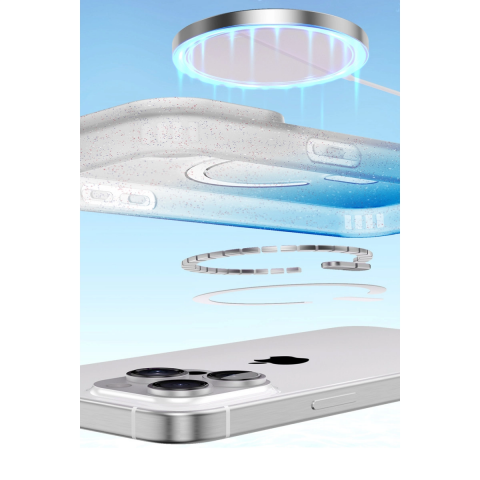 Apple İphone 16e Pummel Shiny Magsafe Kapak - Siyah