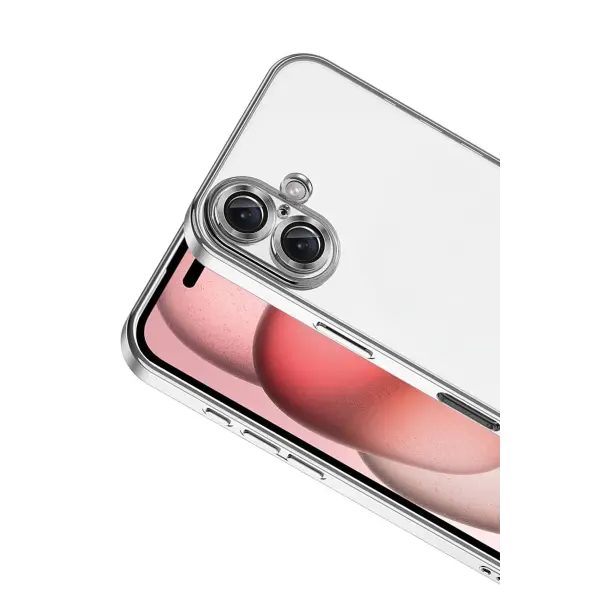 Apple iPhone 17 Razer Lensli Silikon - Gümüş