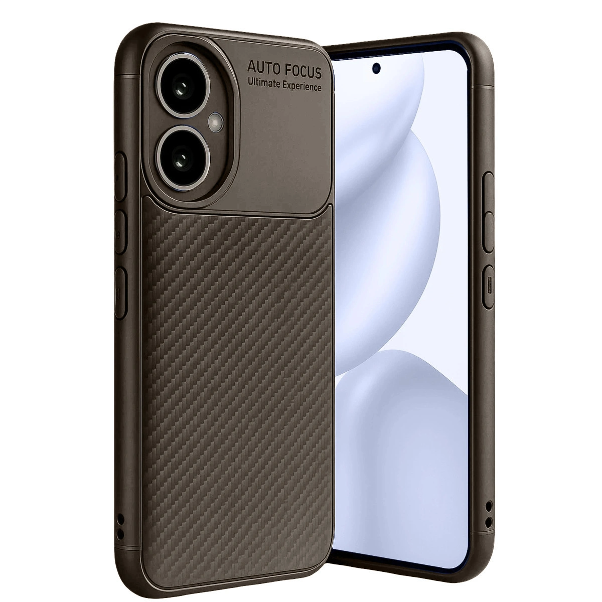 Honor 400 Kılıf Auto Focus Karbon Kapak - Kahverengi