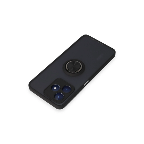 Realme C53 Kılıf Montreal Yüzüklü Silikon Kapak - Siyah