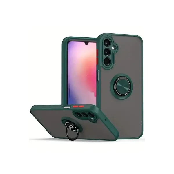 Samsung Galaxy A17 5G Montreal Yüzüklü Silikon Kapak - Yeşil
