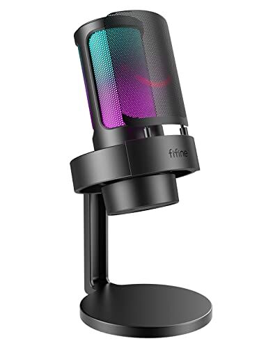 USB Mikrofon, Oyun ve Yayın Podcast Stüdyosu için Usbc, PS4 PS5 Mac Uyumlu, RGB Kontrollü, Sessize Alma Şalteri, Kulaklık Bağlantısı, Pop Filtre