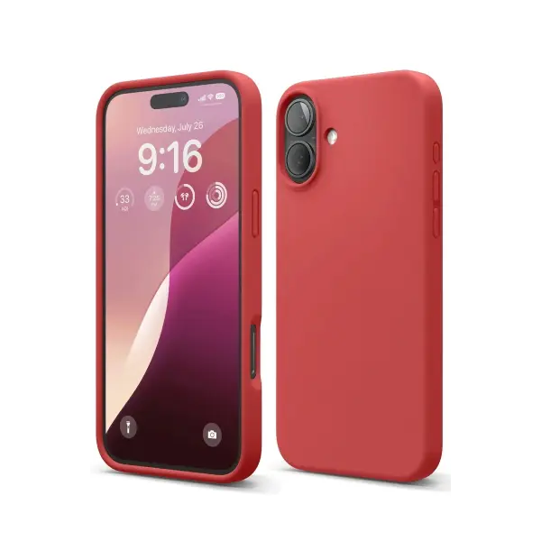 Apple iPhone 16 Plus Kılıf Nano içi Kadife Silikon - Kırmızı
