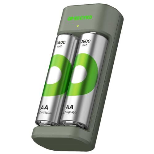 E221 USB Pil Şarj Cihazı, 2 Adet 2600 mAh AA Kalem Pilli Set