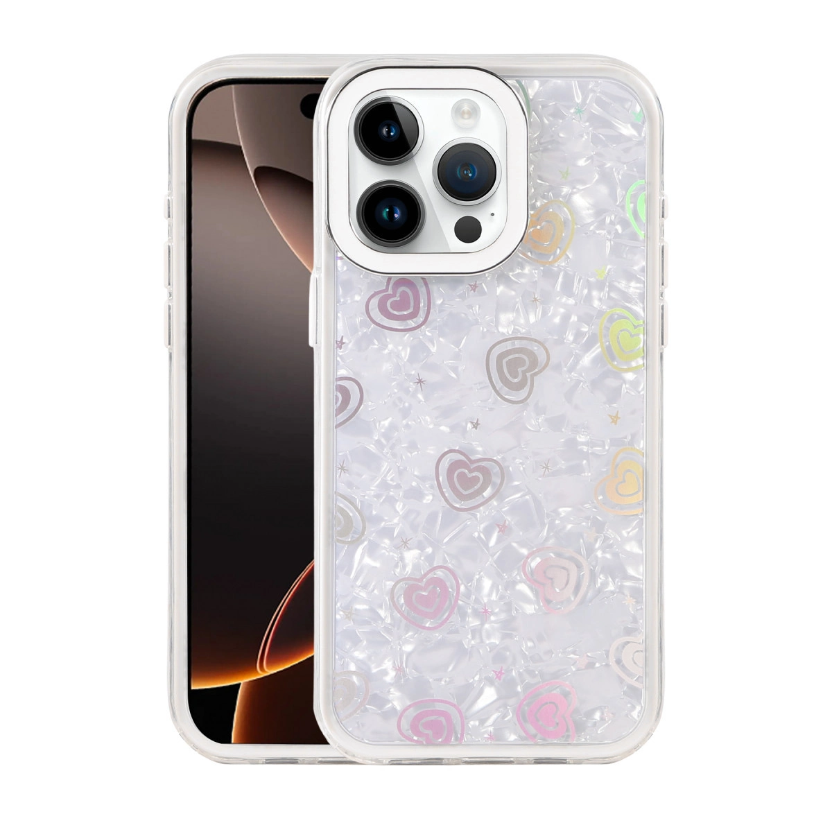 Apple İphone 16 Pro Lumi Desenli Kapak - Beyaz