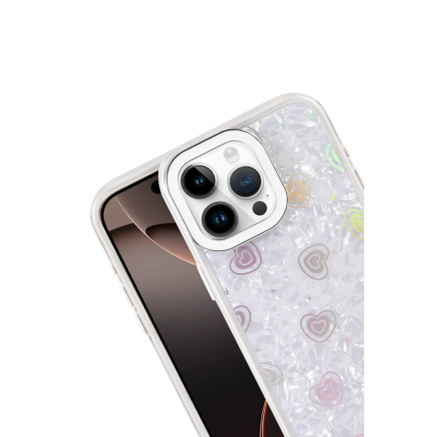 Apple İphone 16 Pro Lumi Desenli Kapak - Beyaz