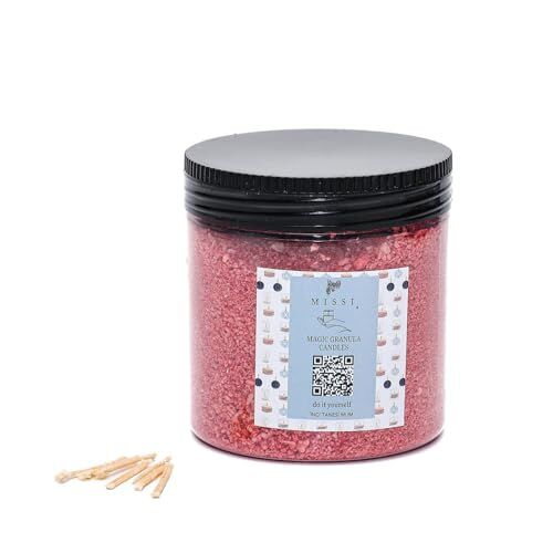 Garden Rose-Pudra Kokulu Pembe Yaratıcı İnci Tozu Mum, 30 adet fitil ile birlikte, 250 g
