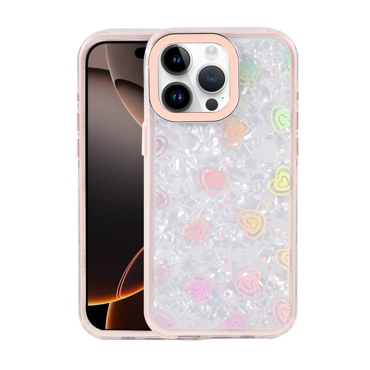 Apple İphone 16 Pro Lumi Desenli Kapak - Pembe