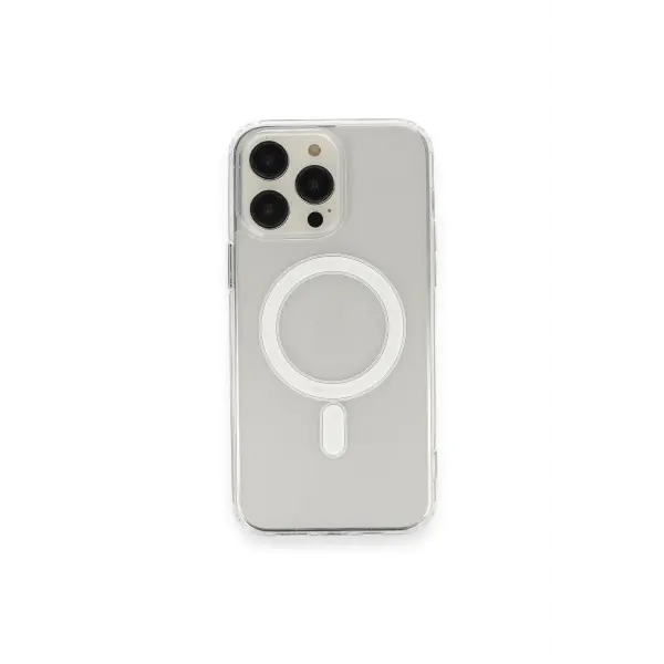 Apple iPhone 13 Pro Max Kılıf Matte Şeffaf Magneticsafe - Şeffaf