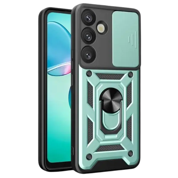 Samsung Galaxy A17 5G Pars Lens Yüzüklü Silikon - Yeşil