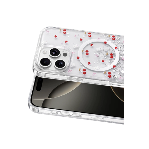 Onegif Apple İphone 16 Pro Max Misk Simli Magsafe Kapak - Desen 5