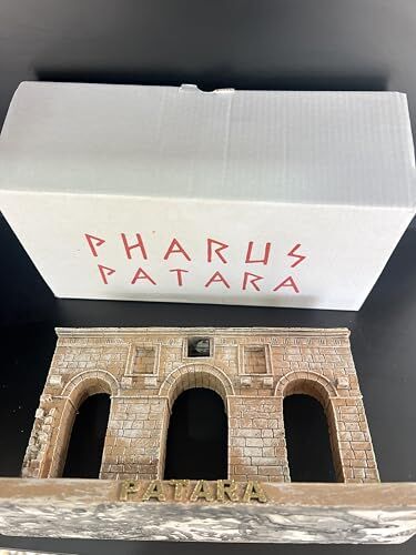 Patara Antik Kent El Yapımı Dekoratif Minyatür, Antik Taş Duvar Tasarımı, Yeşil Bitkili, Biblo Koleksiyon Parçası
