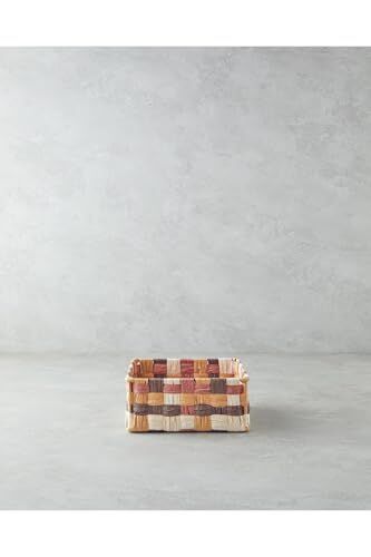 Modern Square Kağıt İp Sepet, Kahve, 26X26X12 Cm