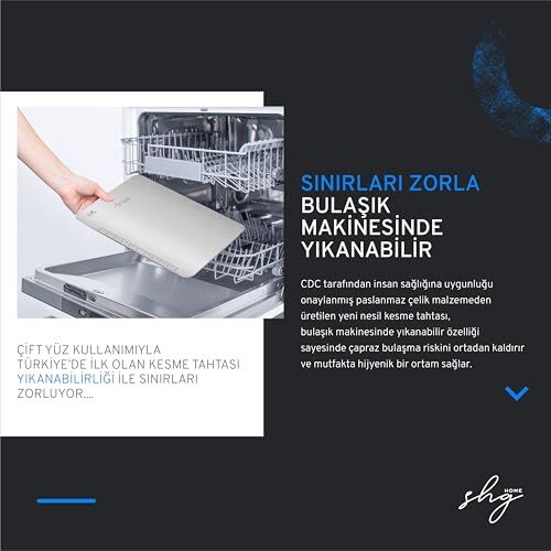 304 Paslanmaz Çelik Kesme Tahtası 3'lü Set, Saklama Kılıfı, Kesme Tahtası ve Silikon Kaydırmaz Mat, 1,5 mm Kalınlık, 23 X 34 cm, Yıkanabilir, Gıda Temasına Uygun, Hijyenik