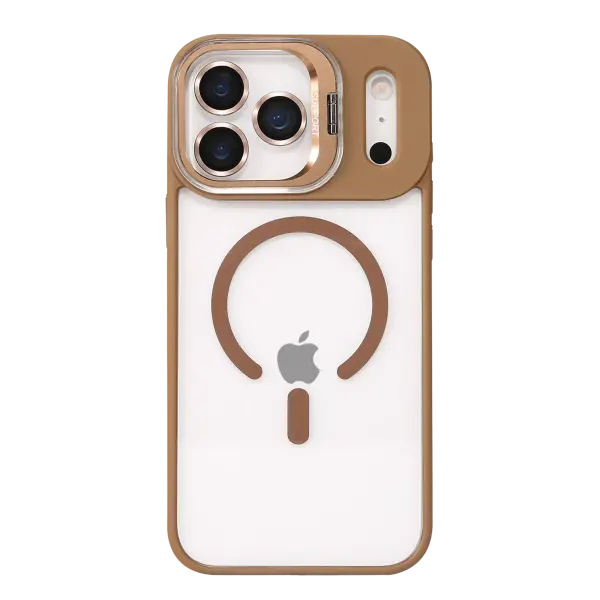Joko Apple iPhone 17 Pro Remim Lensli Magsafe Standlı Kapak - Kahverengi