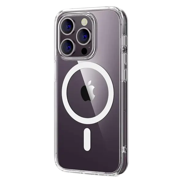Apple iPhone 14 Pro Max Combo Sert Şeffaf Magsafe Kapak - Şeffaf
