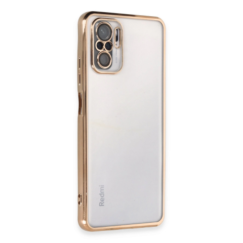 Xiaomi Redmi Note 10 Kılıf Razer Lensli Silikon - Gold