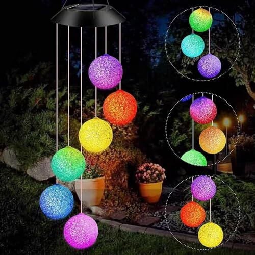 Solar Garden Lights Hanging Eva Ball Güneş Enerjili Asılabilir Bahçe Aydınlatma IP44 Dış Mekan Dekoratif LED Işık 6 Saat Şarj 8 Saat Aydınlatma Eva Top Sarkıt Lamba | TP6