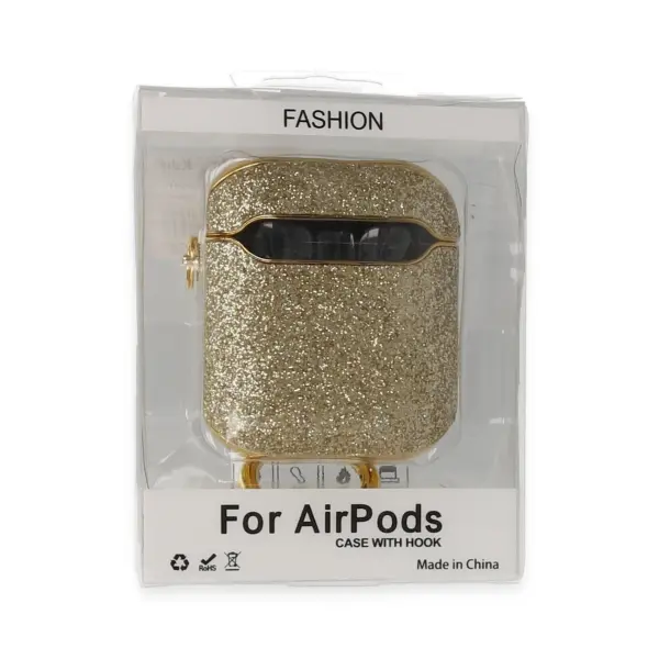 Apple Airpods 2 (2.nesil) Spell Simli Kılıf - Gold