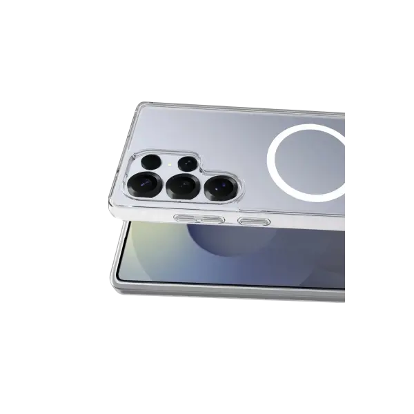 Samsung Galaxy S25 Ultra Combo Sert Şeffaf Magsafe Kapak - Şeffaf