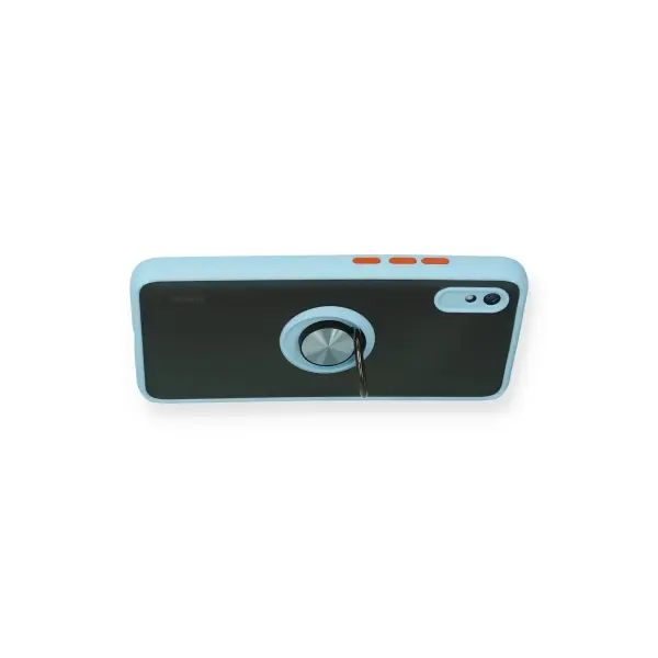 Xiaomi Redmi 9A Kılıf Montreal Yüzüklü Silikon Kapak - Buz Mavi
