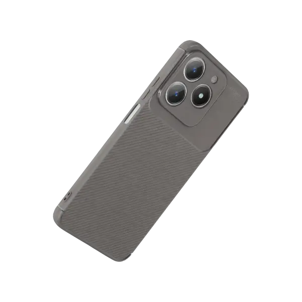Realme C61 Kılıf Auto Focus Karbon Kapak - Gri