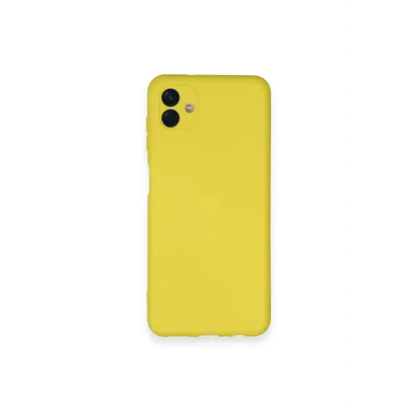 Samsung Galaxy A04 Kılıf Nano içi Kadife Silikon - Sarı