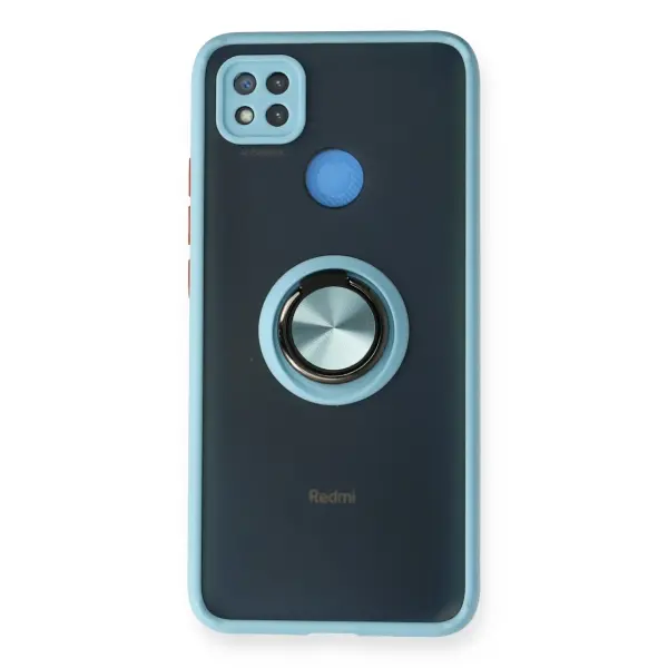Xiaomi Redmi 9C Kılıf Montreal Yüzüklü Silikon Kapak - Buz Mavi