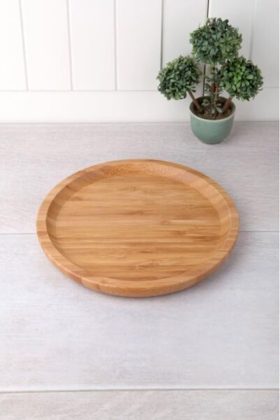 Bambu Lüx Yuvarlak Servis ve Sunum Tabağı 20 * 20 cm