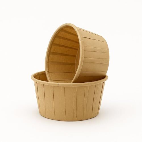 50'li kraft cupcake kalıbı, muffin kek kapsülü, Airfryer uyumlu