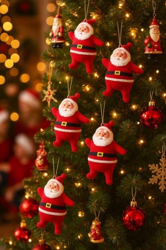 5 cm 6 Adet Mini Yılbaşı Ağacı Süsü Noel Baba