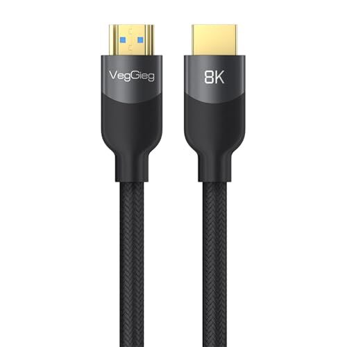 1,5 Metre Örgülü HDMI 2.1 Kablo, 8K 60Hz, 4K 120Hz, Hdcp, Arc ve Hdr