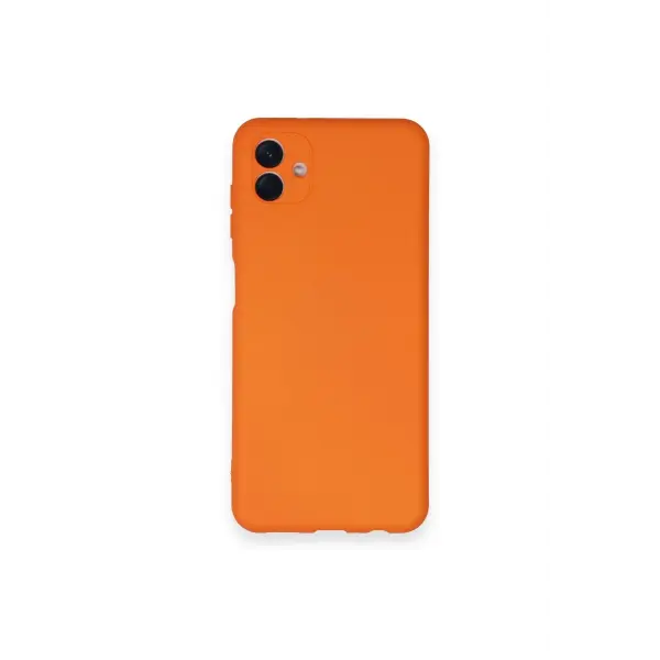 Samsung Galaxy A04 Kılıf Nano içi Kadife Silikon - Turuncu