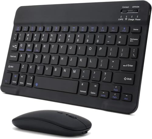 Tüm Cihazlara Uyumlu Kablosuz Bluetooth Klavye ve Mouse Seti, Tablet, Telefon, iPad, Samsung Galaxy, Honor, Redmi, Lenovo, Siyah