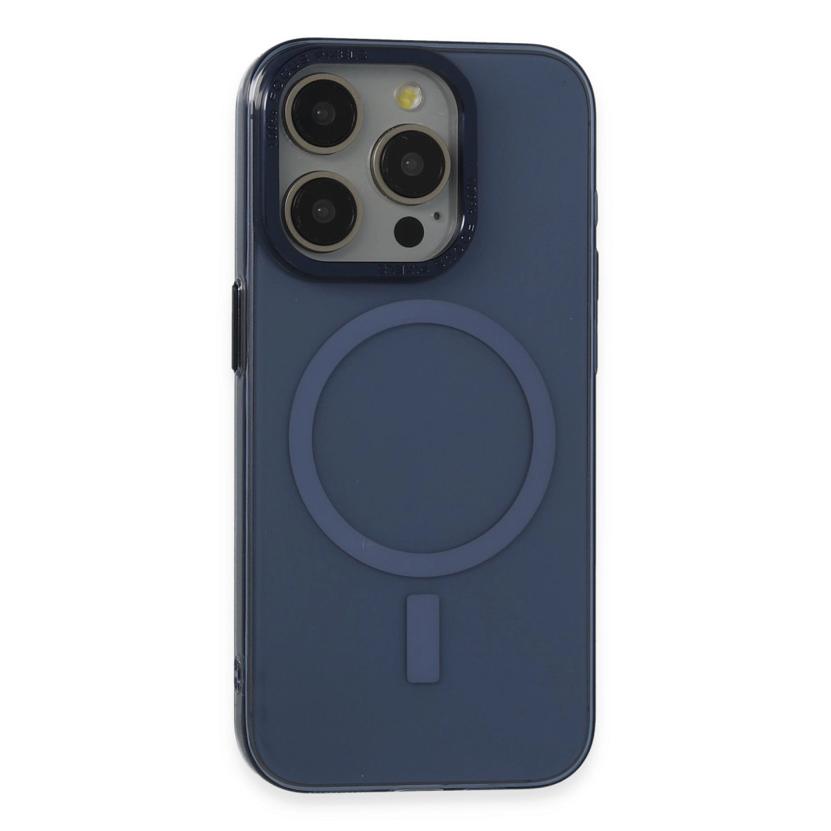 Apple İphone 15 Pro Kılıf Anka Pc Magneticsafe Sert Metal Kapak - Lacivert
