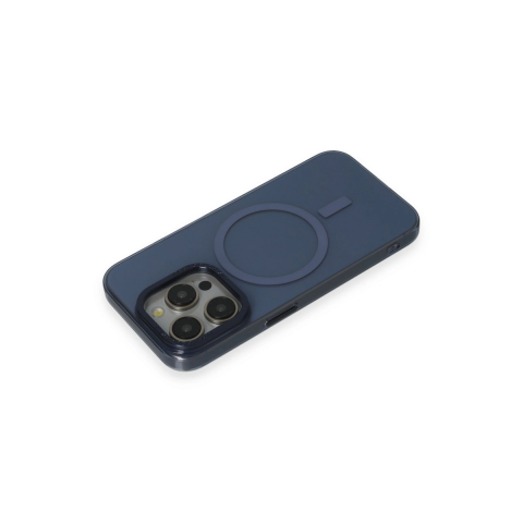 Apple İphone 15 Pro Kılıf Anka Pc Magneticsafe Sert Metal Kapak - Lacivert